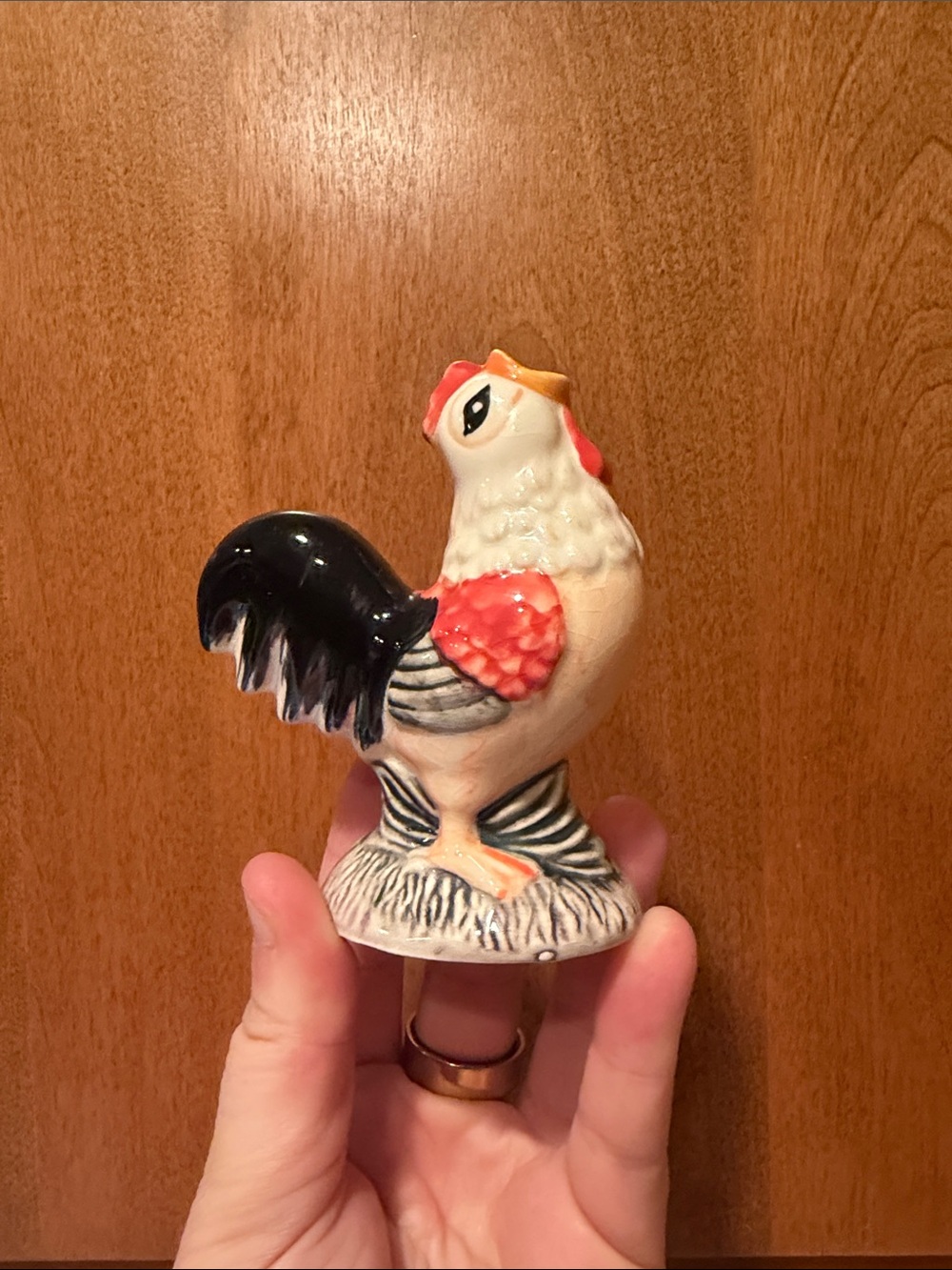 Vintage Rooster Pie Bird – Whistling Ceramic Baking Vent, 1990s, Kitchen Collect